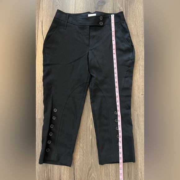 Whistles London Wool Blend Pin Stripe Black Crop Pant Size 4 - Picture 8 of 11